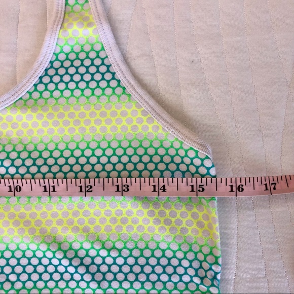 Gap Fit Racerback Activewear Tank Top yellow blue green white stripe - Picture 6 of 16
